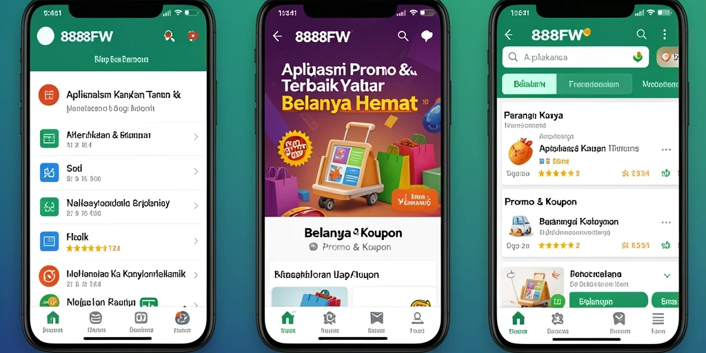 Tampilan antarmuka 888FW dengan berbagai kupon menarik.