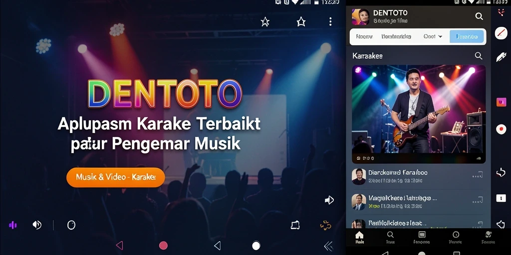 Tampilan antarmuka DENTOTO yang menarik untuk karaoke.