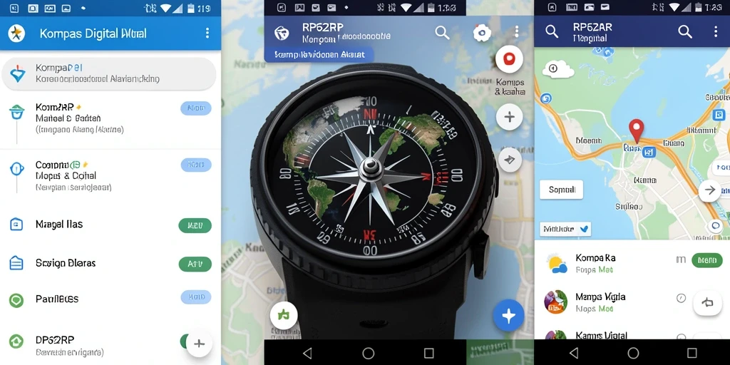 Tampilan antarmuka aplikasi Kompas Digital RP62RP yang user-friendly.