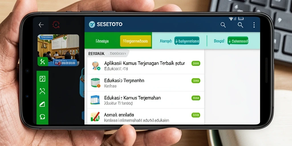 Tampilan antarmuka aplikasi SESETOTO untuk terjemahan kata.