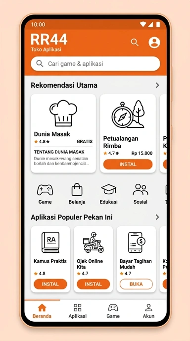 Akses Aplikasi Populer | Kanal Uji Terbaik di rr44